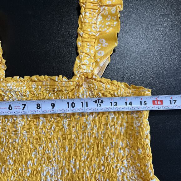 Torrid Dress 1X Yellow Floral Fit & Flare Pockets Peasant Boho Cottage Smocked - Picture 10 of 11